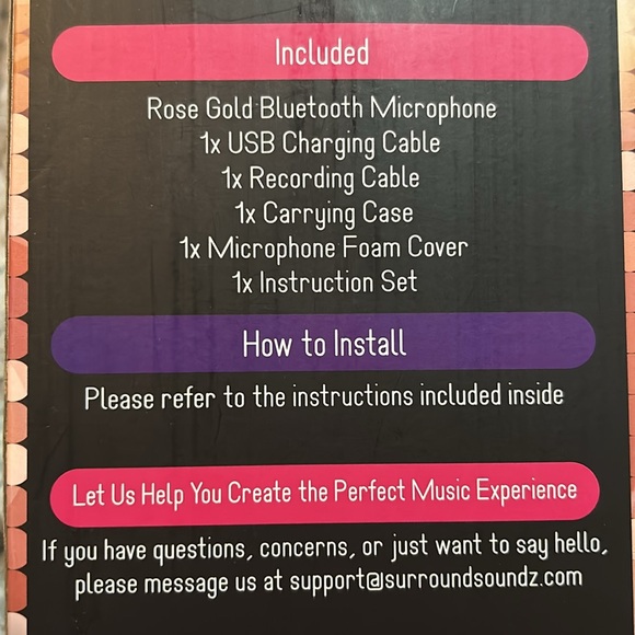 {Surround Soundz} Wireless Bluetooth Karaoke Microphone in Rose Gold PARTY, NEW - Picture 4 of 9